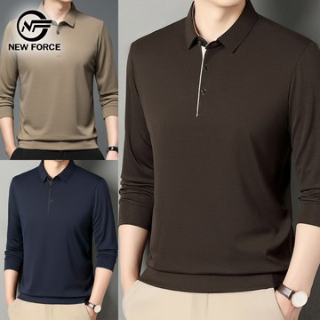 輕熟素面百搭男長袖POLO衫-5色可選(長袖POLO衫/長袖上衣/保暖上衣/休閒上衣)
