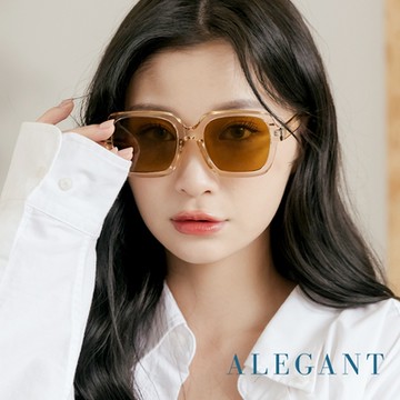 ALEGANT迪麥黃港味個性潮流透視幾何方框輕量TR90防曬偏光墨鏡│UV400太陽眼鏡│夜初的麥田光圈