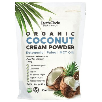Earth Circle Organics, 有機椰子奶油粉，1 磅（453.4 克）