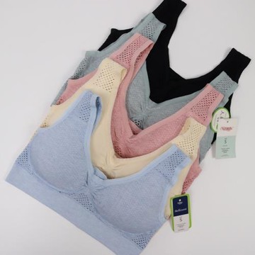 韓單 夏季女子網面鏤空透氣運動文胸 打孔輕薄舒適網面美背內衣