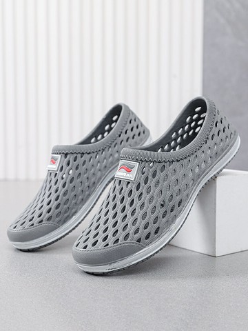 洞洞鞋男士包頭沙灘漂流防滑涼鞋戶外可涉水透氣潮男懶人鞋網面鞋【木屋雜貨】