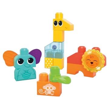 MEGA BLOKS 美高積木 Rock 'n Rattle Safari 動物積木玩具套裝  野生動物園 多色  1組