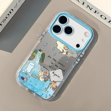 ✅高山流水適用於蘋果17promax鏡面奶油殼iPhone16手機殼15可愛14【台灣出貨】