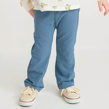 日本 BRANSHES - 俏麗心型口袋彈力長褲-藍灰