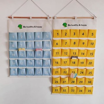 幼兒園接送卡掛袋加厚帆布借書卡口罩儲物袋可水洗記錄卡片收納袋