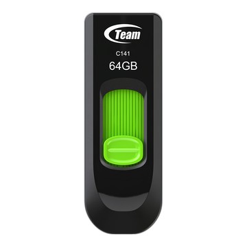 TEAMGROUP 十銓 USB2.0 隨身碟 伸縮式 C141 綠色  1個  64GB