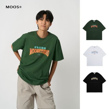 【KOREA MOOS 現貨】MOOS復古學院字純棉短袖 字母短T 復古 印花 T恤