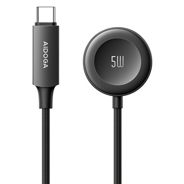 AIDOGA 艾迪伽 LQ 星航S系列 磁吸充電連接線 Type-C/Ultra/AirPods 4/Pro 2 5W MAG4181 1m 原廠保固  鈦灰色  1條  Apple Watch全系列