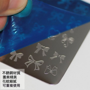 (懶人手作必備)精緻美甲印花轉印鋼板 單片 轉印工具 美甲印章 不鏽鋼轉印 刮膠刀 圖樣鋼板