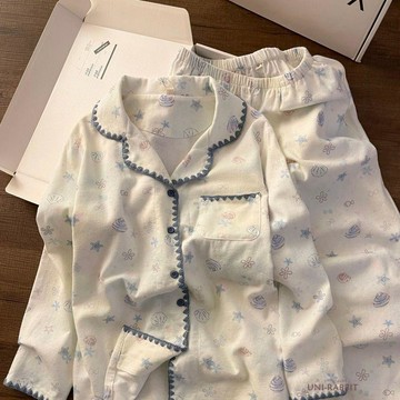 【台灣出貨】春秋季學生宿舍雲朵棉長袖睡衣女ins休閒撞色長褲休閒家居服套裝睡衣長袖睡衣居家睡衣居家服睡衣套裝女生睡衣