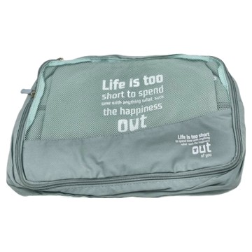 JB ...  湖水藍  大號收納包(42 x 32 x 12cm) + 中號收納包(34 x 28 x 12cm) + 小號收納包(32 x 23 x 12cm) + 束口袋(32 x 26cm) + 化妝包(27 x 20cm)