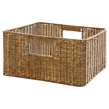 NATURE LIVING Daisy Garden 編織藤籃 手工製作 兩側握把 堅固鋼架  大號(34 x 26 x 16cm)  1個  咖啡色
