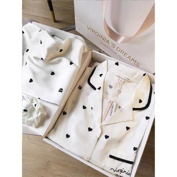 冰絲睡衣女春秋長袖2025年新款高級感兩件套夏天甜美家居服款套裝