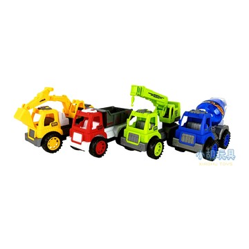 2款慣性工程車 怪手 砂石車 吊車 水泥車 慣性車【小胡玩具(電子發票)】