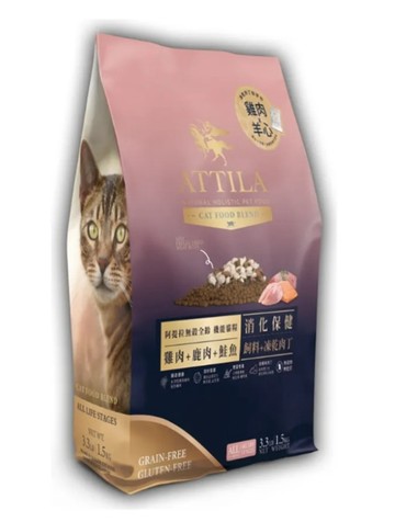 ATTILA 無穀機能貓糧佐凍乾肉丁 雞+鹿+鮭魚 9LB/4.2kg