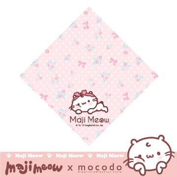 [現貨]麻吉貓小花綻放方巾 20*20cm 【mocodo】