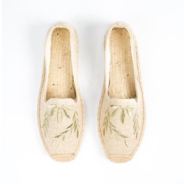 透氣吸汗亞麻平底小香風漁夫鞋女2025新款帆布一腳蹬懶人防臭布鞋