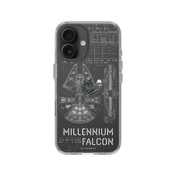 iPhone 16 Clear Case（相機按鈕） 透明 - 迪士尼-星際大戰 Star Wars - 星際大戰 – 千年鷹設計圖 II