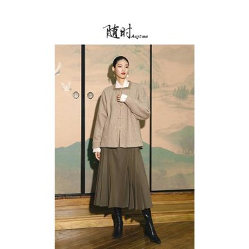 隨時anytime 蝕刻原創改良漢服女漢元素2026年春國風馬面裙交領衫