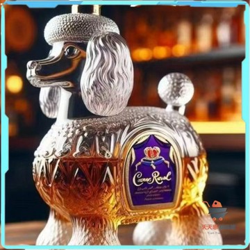 玻璃瓶 貴賓犬玻璃瓶 威士忌酒瓶 趣味酒瓶 釀酒瓶 貴賓犬酒瓶 造型玻璃瓶 貴賓犬造型玻璃 威士忌酒瓶 用於酒吧家用擺件