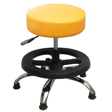 【A1】馬卡龍皮面鐵腳固定式舒適旋轉電腦椅/美容椅-附腳圈(箱裝出貨)2入紅色