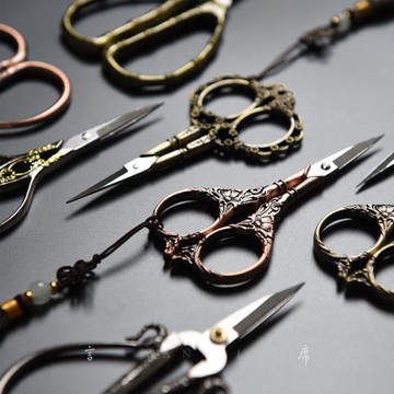 中式復古家用雕花紋不銹鋼十字繡手工窗花小剪紙刀茶葉袋包線頭剪