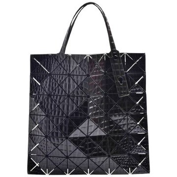 ISSEY MIYAKE 三宅一生BAOBAO立體壓紋透光幾何方格6X6手提/托特包(黑色)