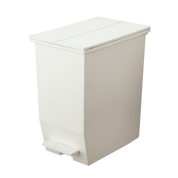 日本RISU SOLOW日本製腳踏式對開蓋分類垃圾桶-45L-2色可選典雅白