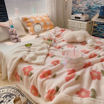 小毛毯子春秋毛巾被空調毯沙發毯辦公室午睡蓋毯冬季羊羔絨毯被子