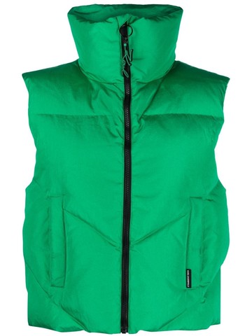 Karl Lagerfeld - padded zip-up vest - women - Recycled Polyester/Recycled Nylon/Viscose/Recycled Duck Down/Recycled Duck Feathers - XS - Green