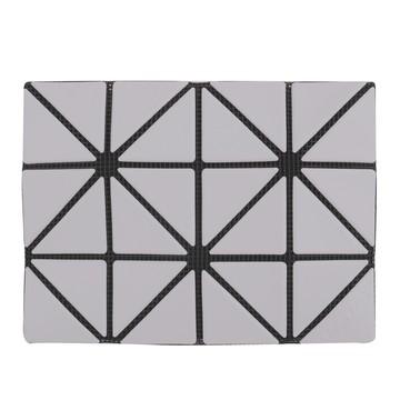 ISSEY MIYAKE  BAOBAO 幾何方格皮質3x4名片夾（淺灰白）霧面_廠商直送