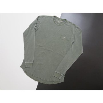 澳洲街頭潮牌復古華夫格水洗做舊圓領打底疊穿長款長袖T恤街舞tee