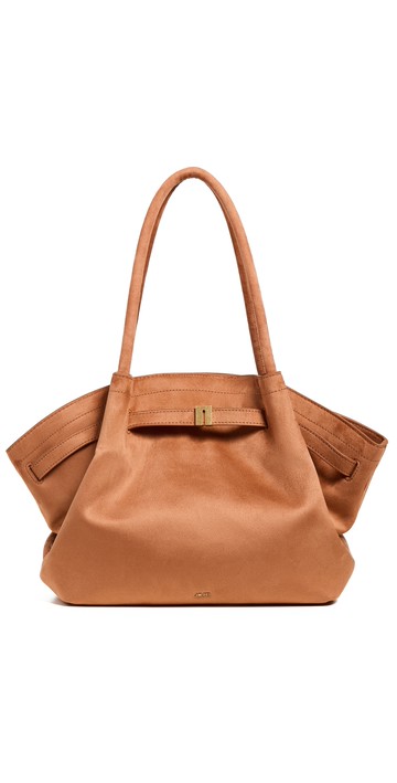 JW PEI Hana Medium Faux Suede Tote Bag Brown One Size