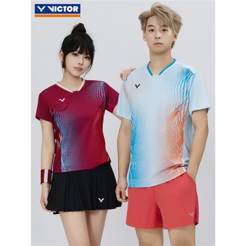 VICTOR勝利羽毛球服威克多男女款清爽舒適針織運動短袖T恤T-60010