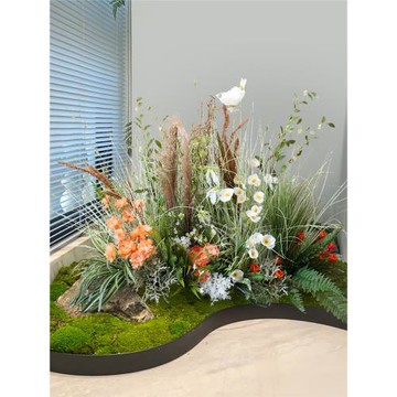 仿真植物花草室內草叢造景綠植插花售樓部餐廳酒店花槽假園景花藝
