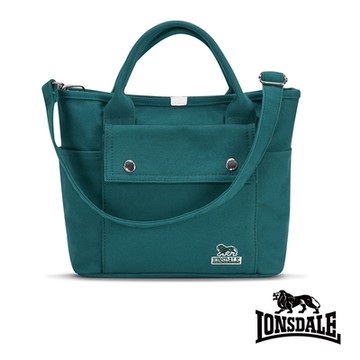 【LONSDALE】英國60周年經典小獅包-帆布斜背托特包-孔雀綠 LD1316