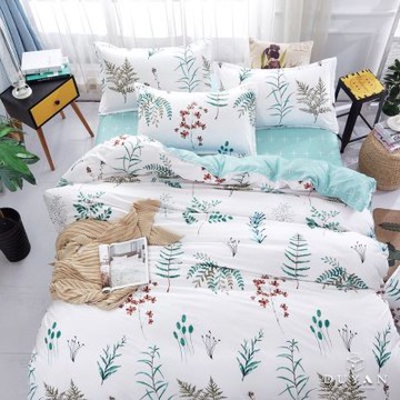 【DUYAN 竹漾】舒柔棉雙人加大床包被套四件組 / 漢普斯花園