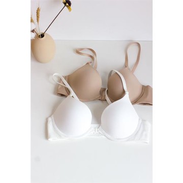 日本無痕光面內衣女有鋼圈簡約前扣聚攏薄杯交叉美背胸罩小胸文胸