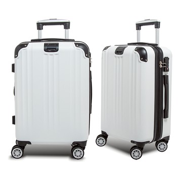 【Alldma鷗德馬】28吋ABS玩色拉鏈行李箱S2-白色(贈B2束帶)