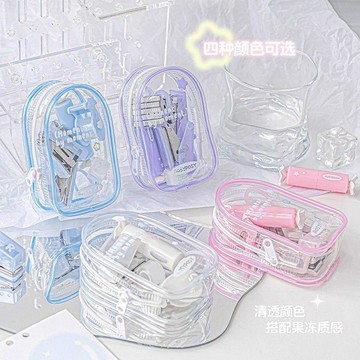 臺灣嚴選【RosyPosy】柔設文具套裝多功能迷你訂書機打孔器高顏值便攜效率套組