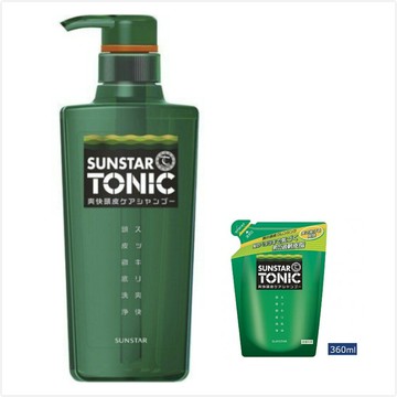 sunstar tonic日本爽快頭皮護理洗髮精(460ml)*1+補充包(360ml)*2