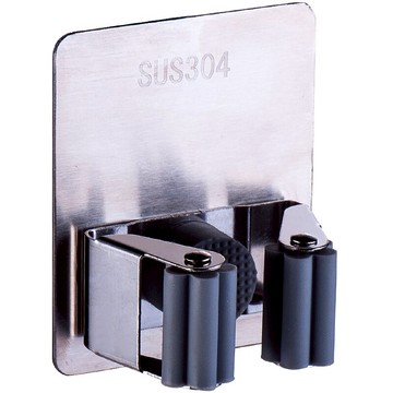 拖把掛鉤衛生間免打孔不銹鋼墻壁掛架掃把拖布夾收納神器強力粘膠