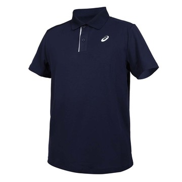 ASICS 男短袖POLO衫-吸濕排汗 運動 上衣 休閒 2041A340-400 丈青白