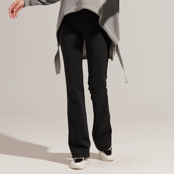 REBOOT動能-超細磨毛小喇叭褲-烏黑