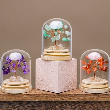 【台灣現貨】招財樹 迷你 水晶樹 桌上型水晶樹 招財樹  交換禮物 桌上小物 療癒 聖誕節交換禮物