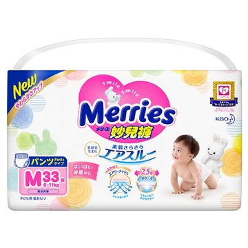 Merries 妙而舒 妙兒褲/尿布 褲型 M 6~11kg  33片  1包