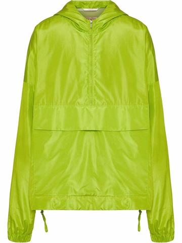 Valentino Garavani - long-sleeve hooded coat - men - Cupro/Polyamide/Silk - 50 - Green