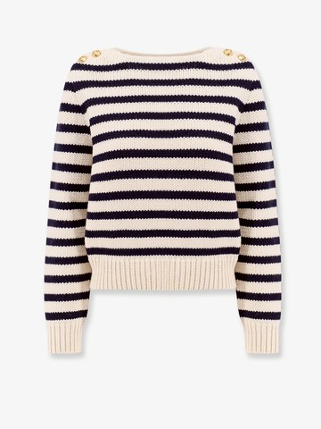 Wool and cashmere sweater with striped motif - CELINE - gender_Woman