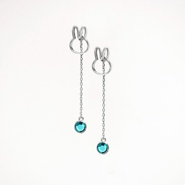 【Pinkoi x miffy】Miffy 藍風信子石水晶垂吊耳環|十二月誕生石