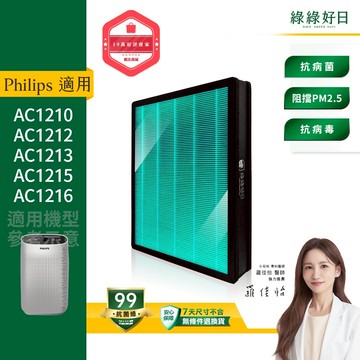 適用Philips飛利浦 舒眠抗敏清淨機 AC1213 1212 1210 1215 蜂顆活性碳複合抗菌HEPA濾網